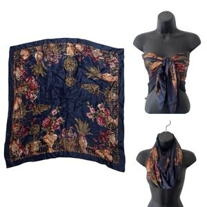 Talbot's 100% Silk Floral Scarf, Romantic Parisian, Cottagecore 36x36